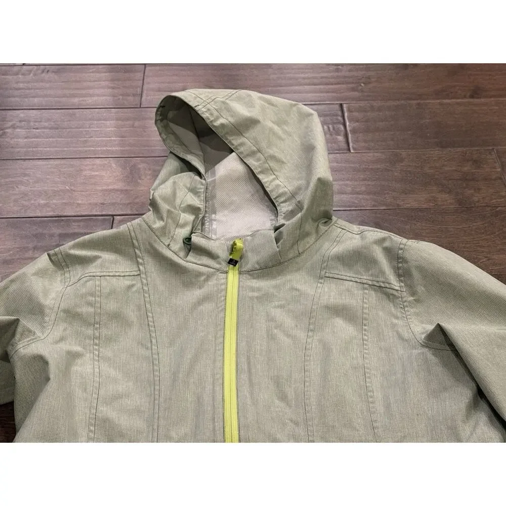 prAna Womens Light Green Full Zip Hooded Windbreaker Jacket Size L W2NOVA115